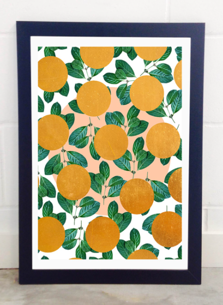 Pop art print. oranges. easter gift. A3 size or choose your own size. 