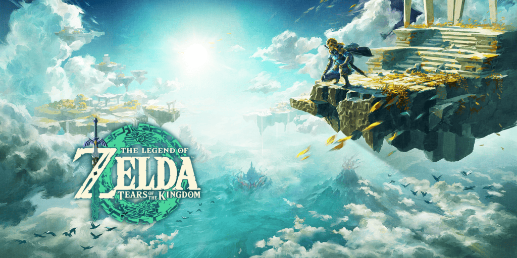 picture of game advertisement for The Legend of Zelda: Tears of the Kingdom. Linked to 365 games uk e-gift card 