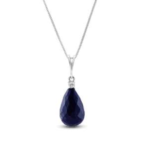 sapphire and diamond beret pendant necklace in 9carat white gold - gift for university graduates