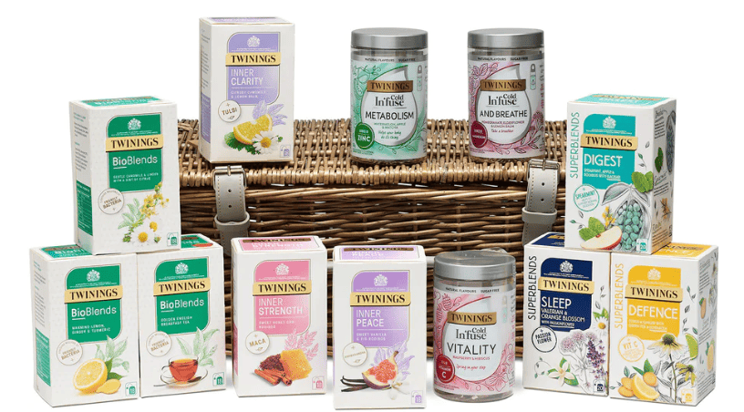 photo of healthy well-being tea hamper from Twinings. 